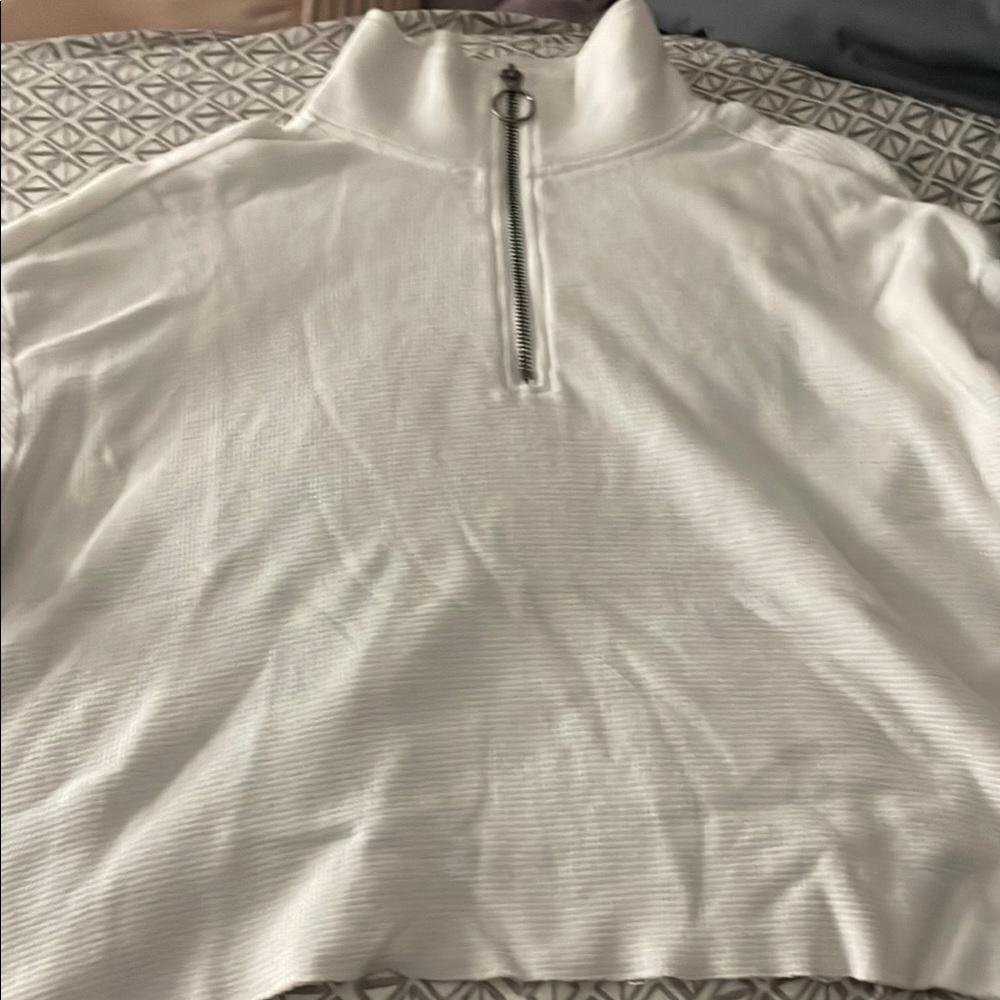 White Half-Zip Men's Sweater